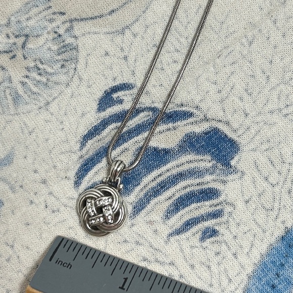 Brighton Stonebriar Eternity Necklace Silver Plated Crystals Pendant - Picture 11 of 11